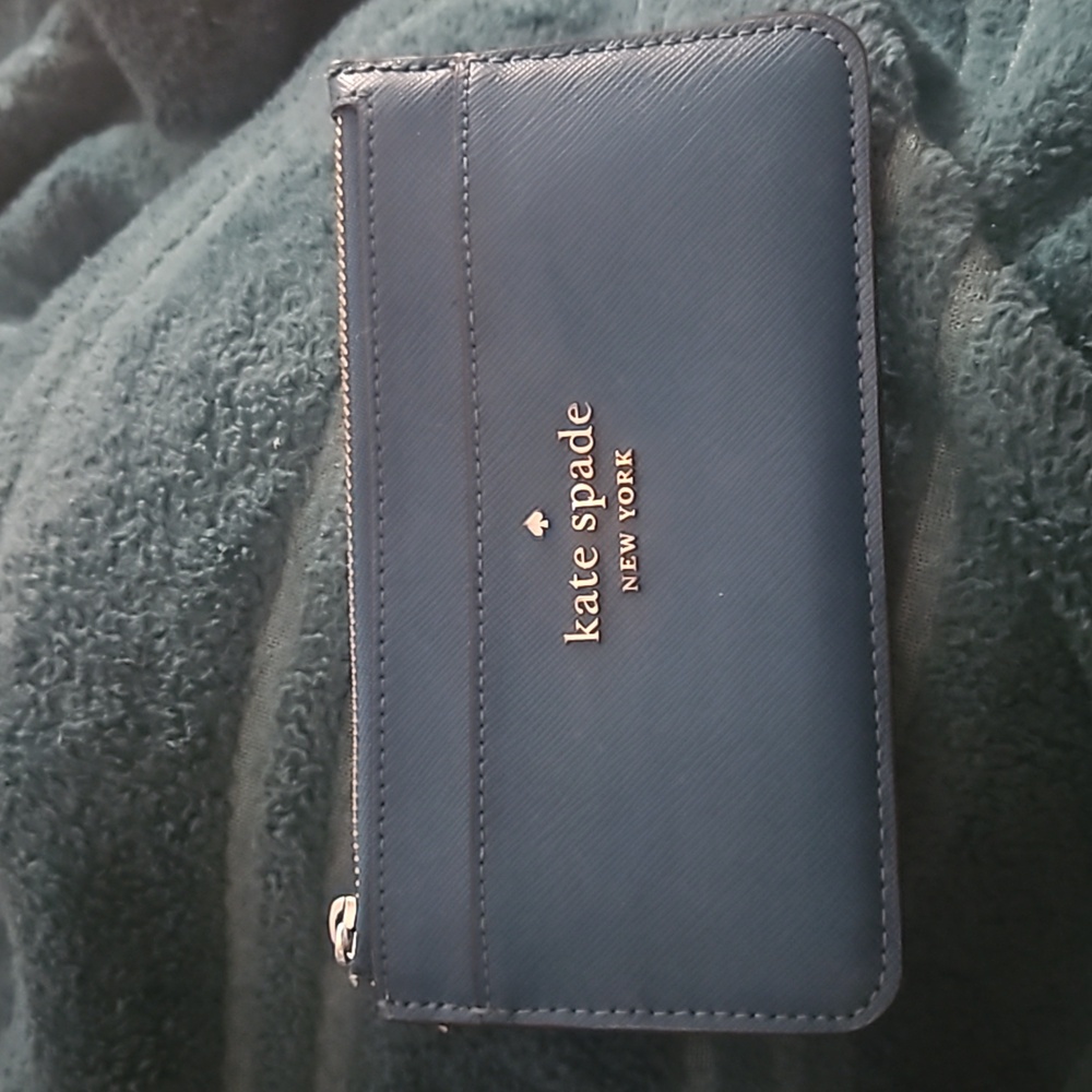 Kate Spade teal wallet card holder